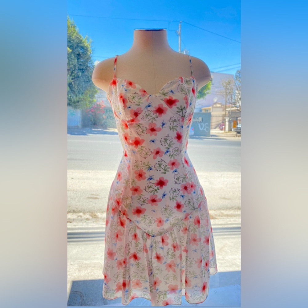 Spaghetti Strap Flower Print Dress